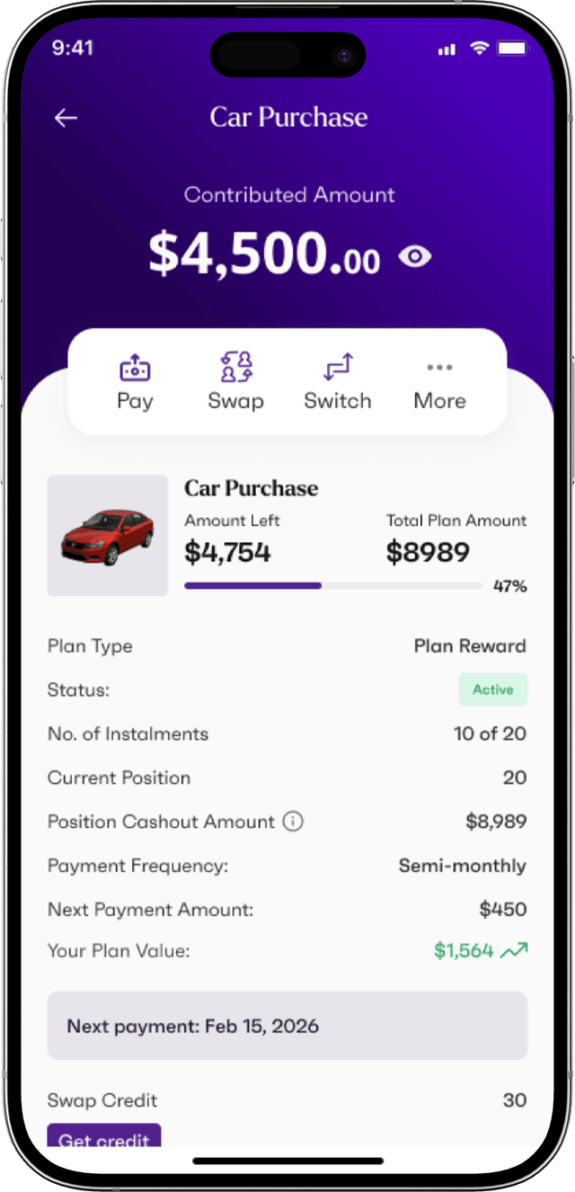 Ajopro mobile wallet screen
